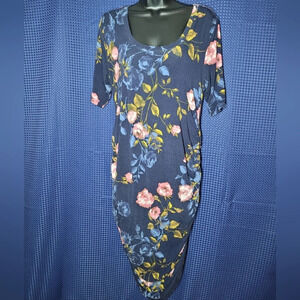 Motherhood Maternity L Floral Midi Dress